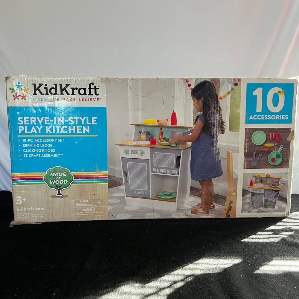 KidKraft Serve-In-Style Wooden Play Kitchen 10-Piece Accessory Set 20249 NEW